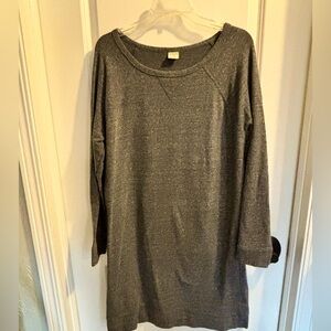 Gray Long Sleeve Mini Dress